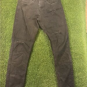 Men's Charcoal Distressed Skinny Jeans